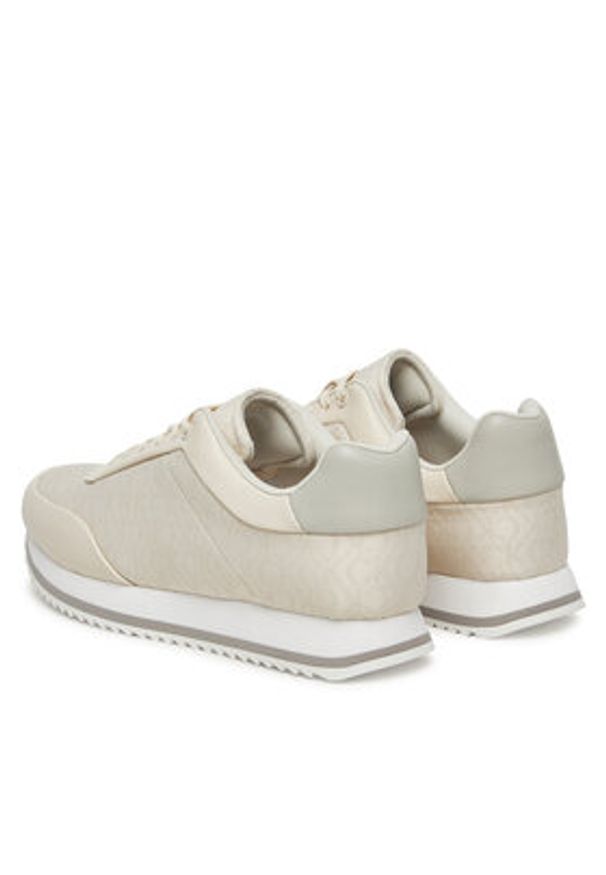Calvin Klein Sneakersy Runner Lace Up - Jacq HW0HW02413 Écru. Materiał: materiał