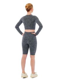 XTREME SOCKSWEAR - Damski zestaw sportowy Xtreme - krótkie spodenki + sportowy Croptop - Antracyt. Kolor: szary, wielokolorowy, brązowy. Długość: krótkie. Sport: fitness #2