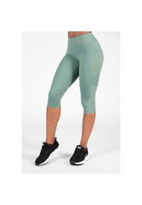 GORILLA WEAR - Legginsy fitness damskie 3/4 Gorilla Wear Monroe Cropped. Kolor: zielony. Sport: fitness