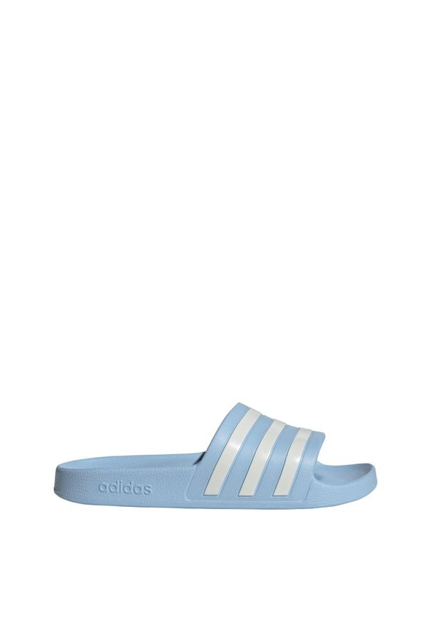Adidas - Klapki adilette Aqua. Okazja: na plażę. Kolor: biały, wielokolorowy, niebieski. Styl: elegancki
