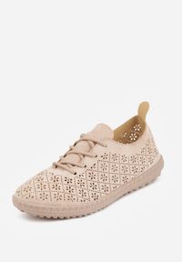 Renee - Ciemnobeżowe Ażurowe Tenisówki w Stylu Boho Tidira. Okazja: na co dzień. Kolor: beżowy. Wzór: ażurowy. Sezon: wiosna. Styl: boho #2