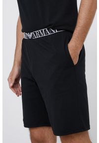Emporio Armani Underwear Piżama męska kolor czarny z nadrukiem. Kolor: czarny. Materiał: materiał, dzianina. Wzór: nadruk #7