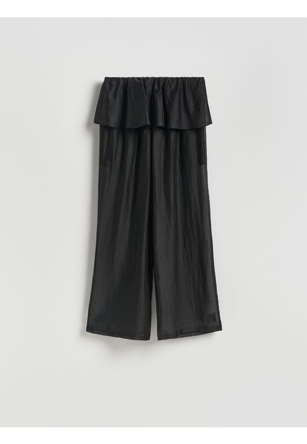 Reserved - Spodnie z lyocellem - czarny. Kolor: czarny. Materiał: tkanina