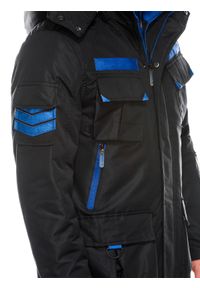 Ombre Clothing - Kurtka męska zimowa C379 - czarna - L. Typ kołnierza: kaptur. Kolor: czarny. Materiał: poliester. Sezon: zima #2