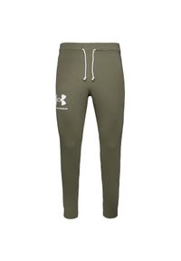 Spodnie sportowe męskie Under Armour Rival Terry Jogger. Kolor: zielony, biały, wielokolorowy. Materiał: bawełna. Sport: piłka nożna