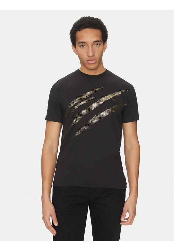 Plein Sport T-Shirt SAEC MTK8008 STE001N Czarny Regular Fit. Kolor: czarny. Materiał: bawełna. Styl: sportowy