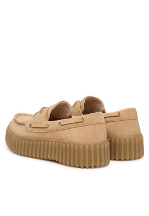 Clarks Półbuty Torhill Boat 26186301 Beżowy. Kolor: beżowy. Materiał: zamsz, skóra