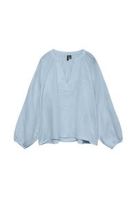 Vero Moda Bluzka Natali 10342739 Niebieski jasny Regular Fit. Kolor: niebieski. Materiał: bawełna #3