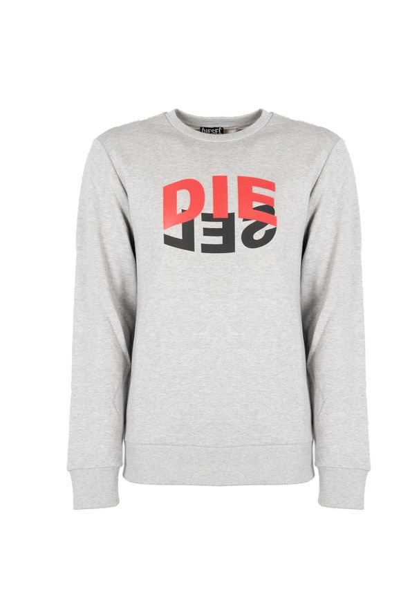 Diesel Bluza "S-Girk" | A00809-0IAJH-9CB | Mężczyzna | Szary. Okazja: na co dzień. Kolor: szary. Materiał: bawełna. Długość: długie. Wzór: nadruk. Styl: klasyczny, casual, elegancki