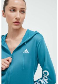 Adidas - adidas dres damski kolor turkusowy. Kolor: turkusowy. Materiał: dresówka #4