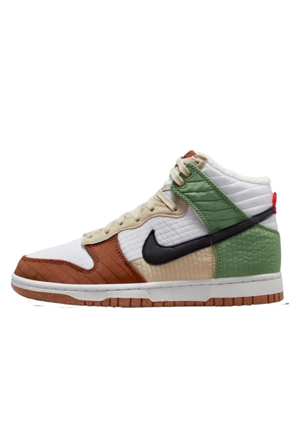 Buty do chodzenia dla dorosłych Nike Dunk High Next Nature Summit White. Kolor: zielony. Sport: turystyka piesza
