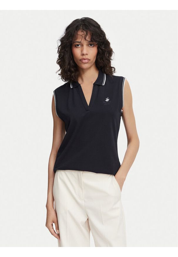 Beverly Hills Polo Club Polo P-SS26W-P0022 Granatowy Regular Fit. Typ kołnierza: polo. Kolor: niebieski. Materiał: bawełna