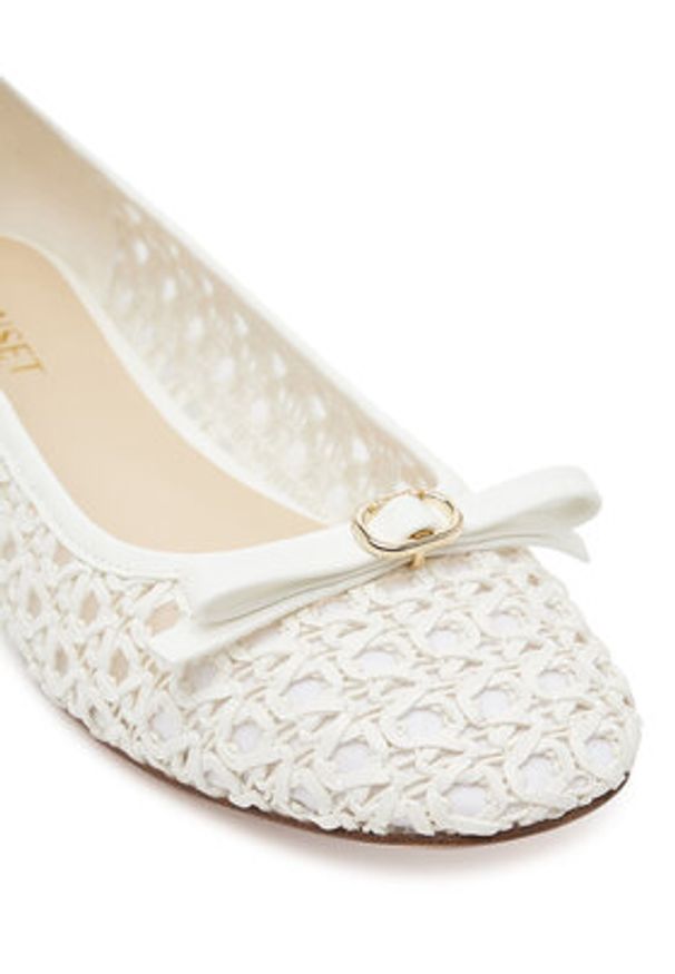 TwinSet - TWINSET Baleriny 251TGT030 Biały. Kolor: biały. Materiał: skóra