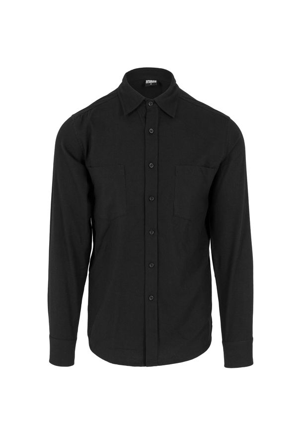 Urban Classics - miejska klasyczna koszula basic flanell gt. Kolor: czarny. Styl: klasyczny