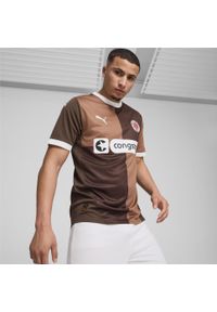 Puma - Męska koszulka domowa FC St. Pauli 24/25 PUMA Espresso Brown White. Kolor: brązowy, biały, wielokolorowy. Sport: piłka nożna