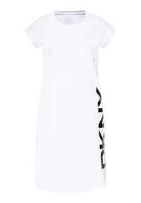 DKNY Sukienka dzianinowa P0RD1B2J Biały Regular Fit. Kolor: biały. Materiał: bawełna, dzianina #5