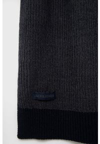 Jack & Jones szalik męski kolor granatowy melanżowy. Kolor: niebieski. Materiał: dzianina. Wzór: melanż #2