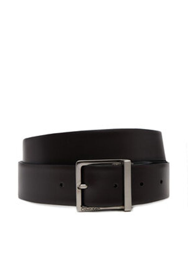 Calvin Klein Pasek Męski Adj/Rev Sleek Square 35Mm K50K512836 Czarny. Kolor: czarny. Materiał: skóra