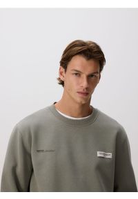 Reserved - Bluza z naszywką - jasny zielony. Kolor: zielony. Materiał: dzianina, bawełna. Wzór: aplikacja #1