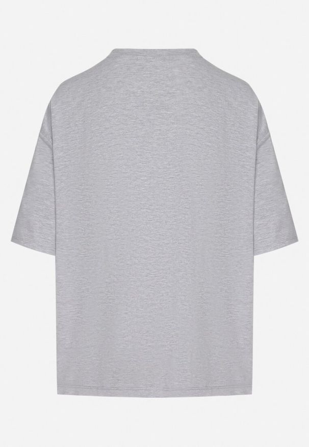 Born2be - Szary Bawełniany T-shirt z Motywem Serca Liorlie. Okazja: na co dzień, na spacer. Kolor: szary. Materiał: bawełna. Styl: klasyczny, casual