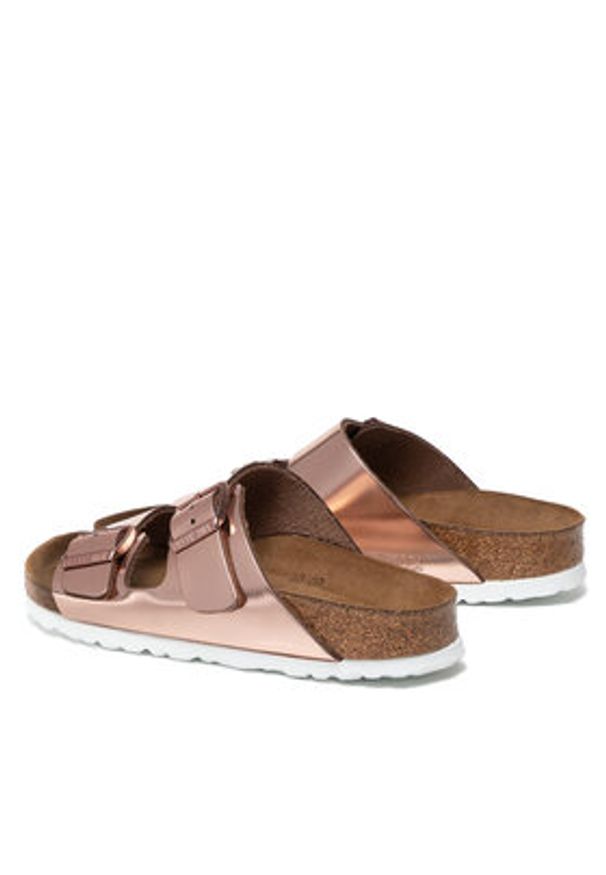 Birkenstock Klapki Arizona Metallic 0952093 Różowy. Kolor: różowy. Materiał: skóra