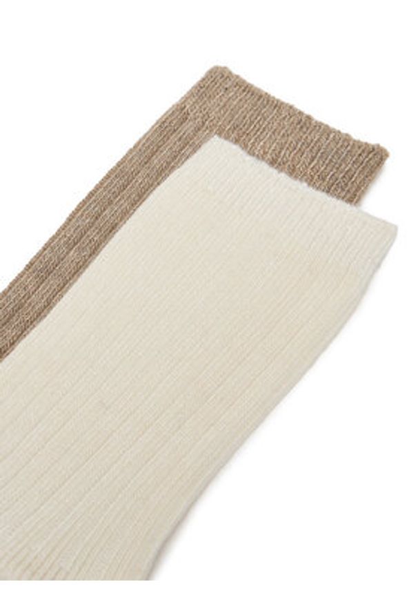 Nine West Skarpety długie CEO_AS_NW_08_W_AW25 (2 PACK) Écru. Materiał: wiskoza, materiał