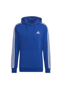 Adidas - Bluza z 3 paskami adidas Essentials. Typ kołnierza: kaptur. Kolor: biały, niebieski, wielokolorowy. Sport: fitness