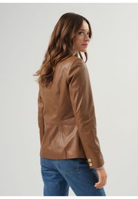 Ochnik - Skórzana kurtka damska w kolorze camel. Kolor: brązowy. Materiał: skóra #4