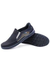 Olivier Buty męskie slip-on 283GT granatowe niebieskie. Zapięcie: bez zapięcia. Kolor: niebieski. Materiał: jeans, skóra. Sezon: wiosna, jesień. Styl: sportowy #3