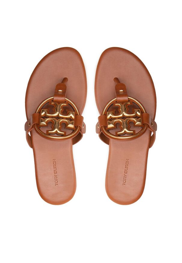 Tory Burch Japonki Miller 136593 Brązowy. Kolor: brązowy. Materiał: skóra