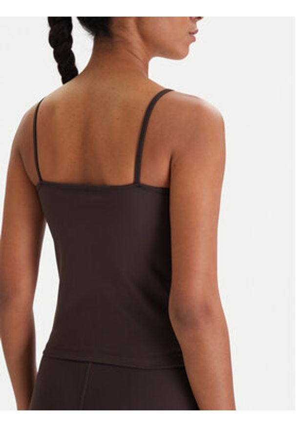 Guess Top V6RP14 KD952 Brązowy Slim Fit. Kolor: brązowy. Materiał: syntetyk