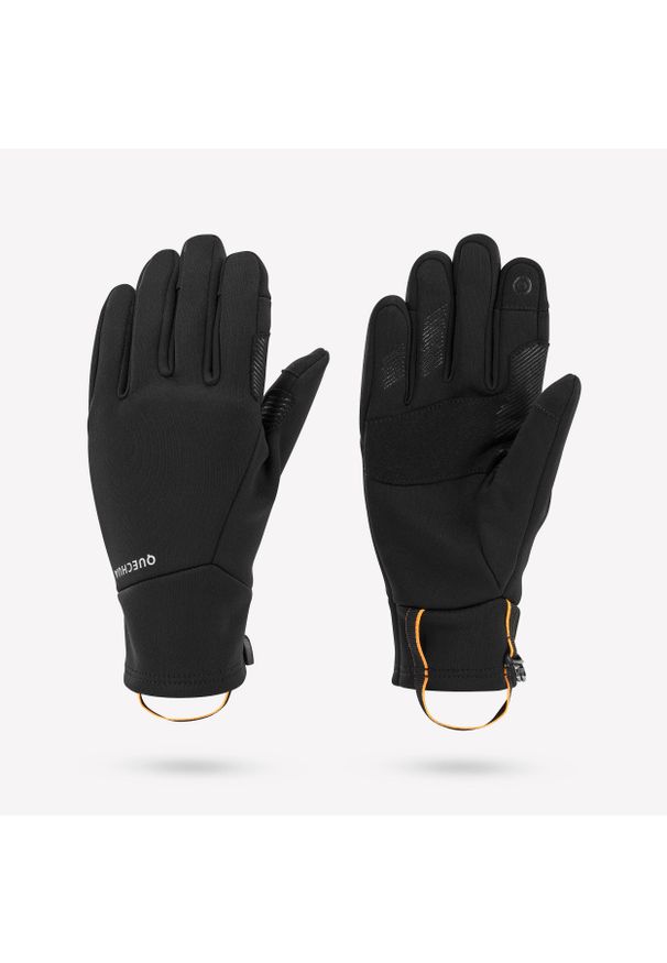 quechua - Rękawice turystyczne dla dzieci Quechua Hike 500. Kolor: czarny. Materiał: polar, materiał