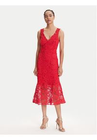 Guess Sukienka koktajlowa W5YK0U WHF50 Czerwony Regular Fit. Kolor: czerwony. Materiał: bawełna. Styl: wizytowy