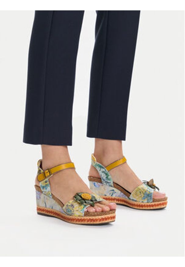 Laura Vita Espadryle Facyo 06 Kolorowy. Materiał: skóra. Wzór: kolorowy