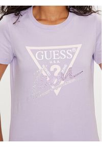 Guess T-Shirt W4GI20 I3Z14 Fioletowy Regular Fit. Kolor: fioletowy. Materiał: bawełna