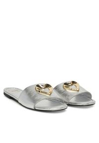 Love Moschino - LOVE MOSCHINO Klapki JA28161G0MIF090B Srebrny. Kolor: srebrny. Materiał: skóra