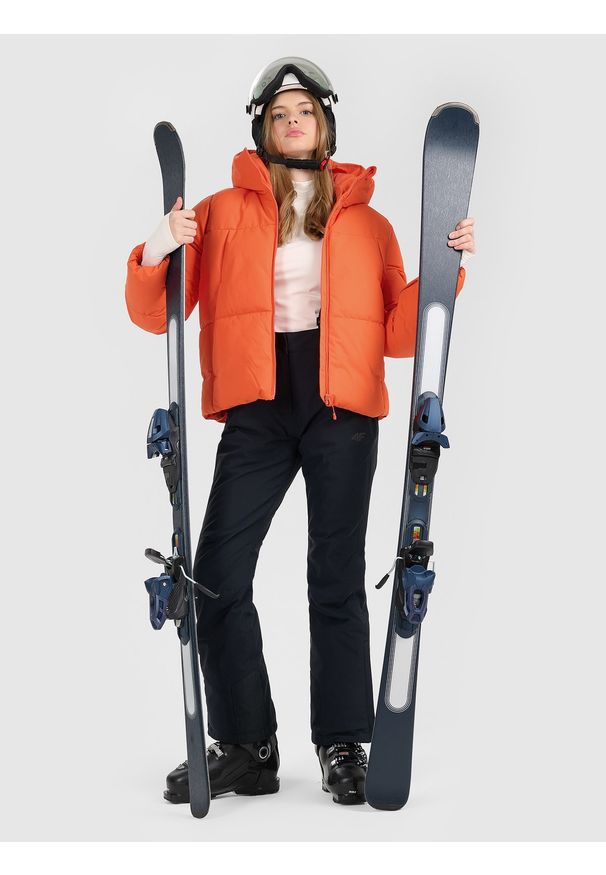 4f - 4F Kurtka narciarska membrana 5000 damska - czerwona XXL. Kolor: czerwony. Materiał: poliester, materiał. Wzór: gładki. Sezon: zima