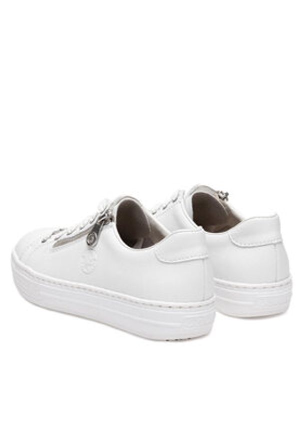 Rieker Sneakersy L59L1-83 Biały. Kolor: biały. Materiał: skóra