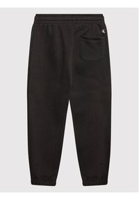 Calvin Klein Jeans Spodnie dresowe Intarisia Logo Jogger IU0IU00235 Czarny Regular Fit. Kolor: czarny. Materiał: bawełna, dresówka #4