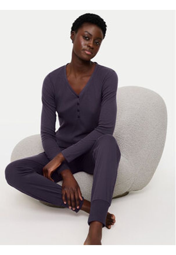 Triumph Koszulka piżamowa Mix&Match 10225031 Granatowy Regular Fit. Kolor: niebieski. Materiał: syntetyk