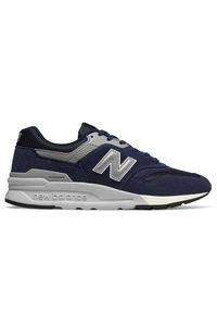 Buty męskie New Balance CM997HCE - granatowe. Okazja: na co dzień. Kolor: niebieski. Materiał: materiał, tworzywo sztuczne, zamsz, syntetyk. Szerokość cholewki: normalna #1