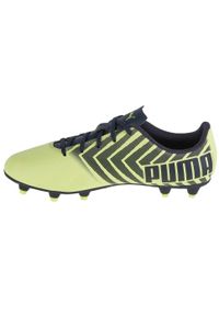Buty piłkarskie dla dzieci Puma Tacto Ii Fg, ag. Zapięcie: sznurówki. Kolor: wielokolorowy, żółty, czarny, zielony. Materiał: guma, materiał, syntetyk. Szerokość cholewki: normalna. Sport: piłka nożna
