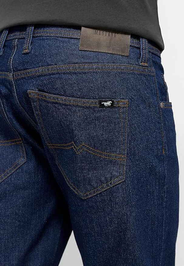 Męskie Spodnie Jeansowe Mustang Style Oregon Slim Denim Blue 1015864 5000 940