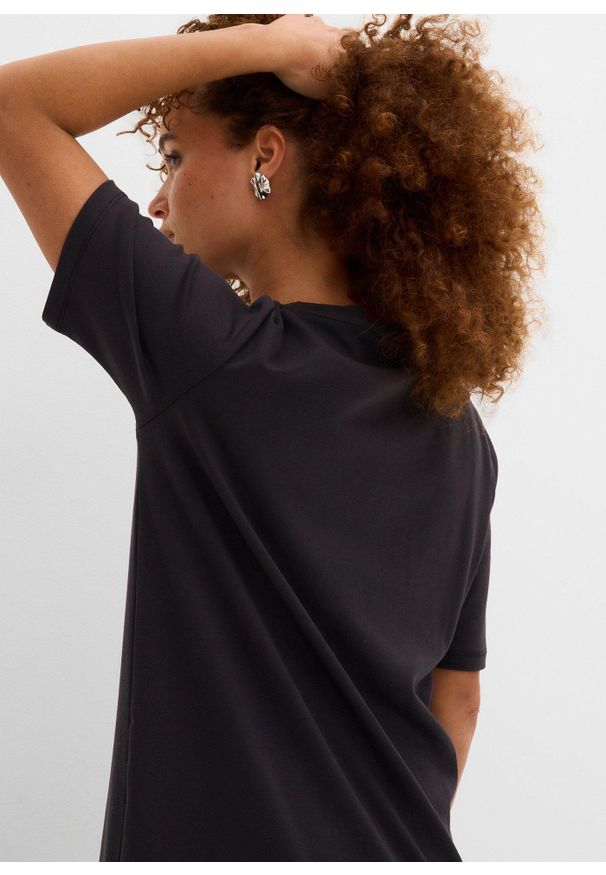 bonprix - Sukienka T-shirtowa (2 szt.). Kolor: czarny. Materiał: bawełna. Typ sukienki: oversize