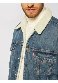 Levi's® Kurtka jeansowa Type III Sherpa 16365-0128 Niebieski Regular Fit. Kolor: niebieski. Materiał: jeans, bawełna