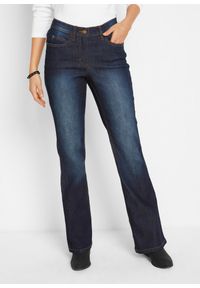 bonprix - Dżinsy ze stretchem BOOTCUT, mid waist. Kolor: niebieski. Styl: klasyczny #1