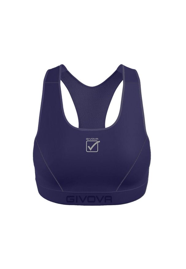 Biustonosz dla kobiet Givova Basic. Kolor: niebieski. Materiał: poliester, elastan. Sport: fitness