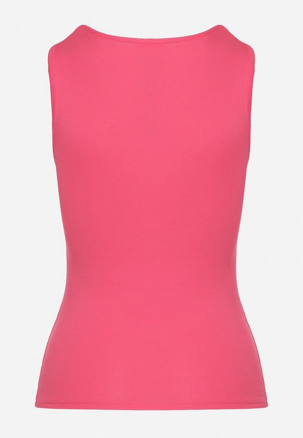 Born2be - Różowy Tank Top w Stylu Basic Liserisea. Okazja: na co dzień, na imprezę. Kolor: różowy. Materiał: jeans. Długość rękawa: na ramiączkach. Styl: elegancki, casual