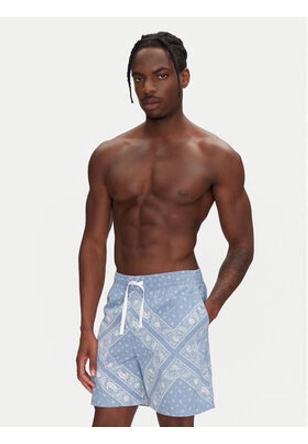 Tommy Jeans Szorty materiałowe DM0DM21945 Błękitny Loose Fit. Kolor: niebieski. Materiał: bawełna