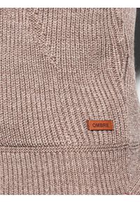 Ombre Clothing - Sweter męski E181 - brązowy - S. Kolor: brązowy. Materiał: akryl #5